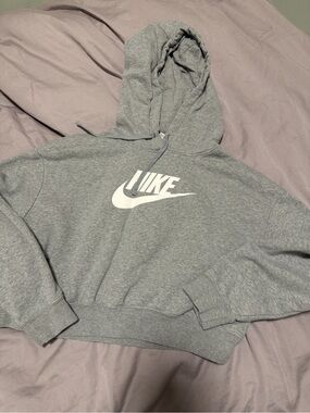 Nike Light Gray Hoodie with White Logo